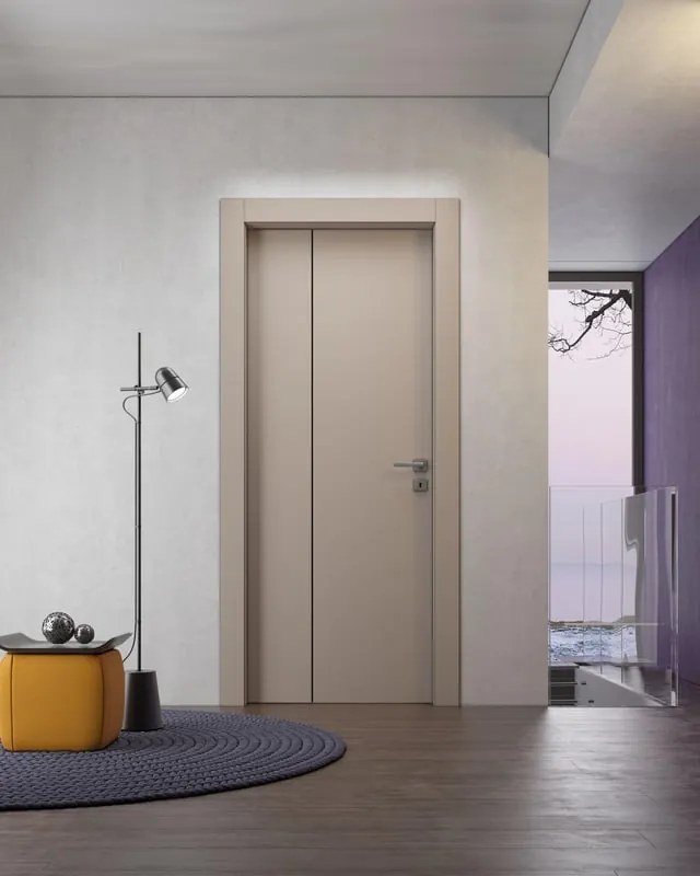 Porta pieghevole a libro asimmetrica Capri avorio L 60 x H 210 cm sinistra