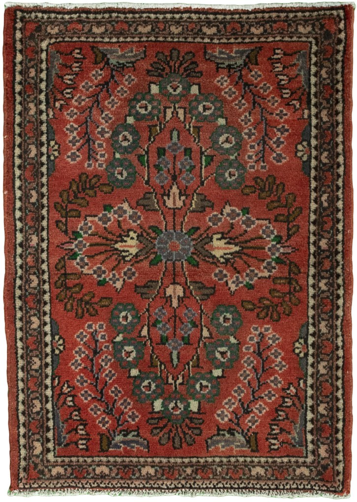 Sarouk Tappeto persiano 80 x 60 Rosso (Iran) Annodato A Mano