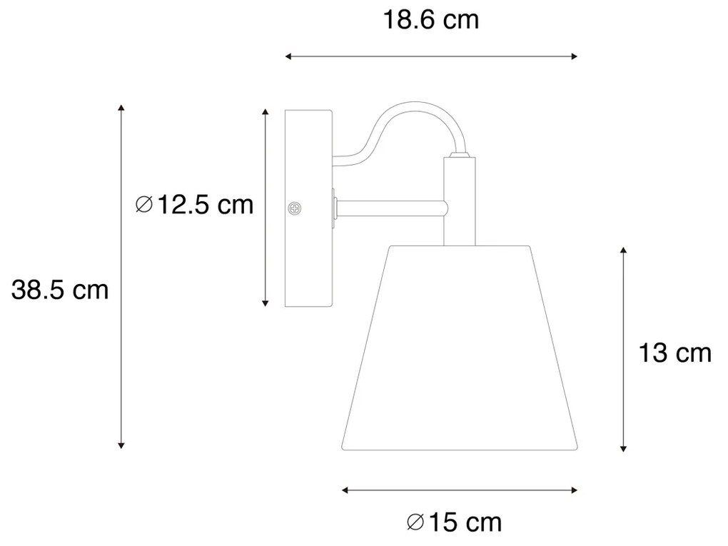 Lampada da parete rustica in legno con grigio - Cupy