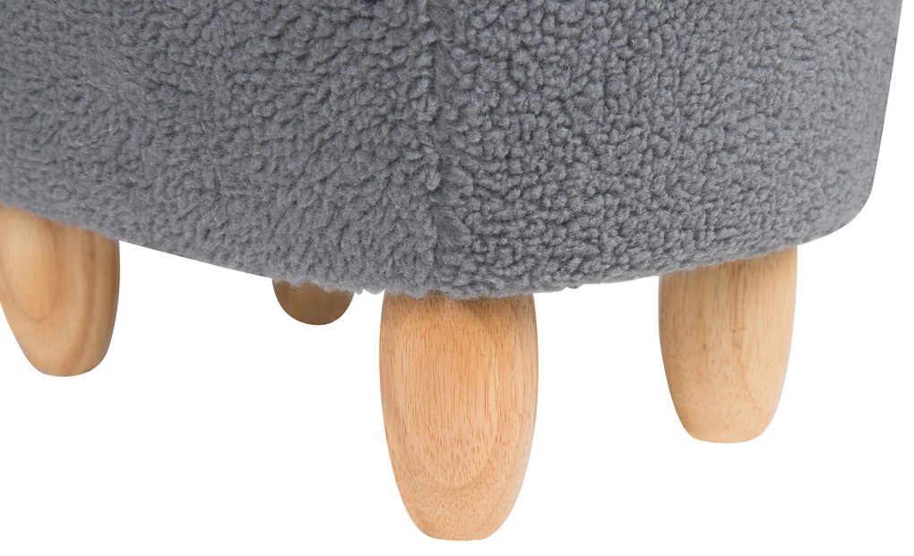 Pouf in tessuto grigio ALPACA Beliani