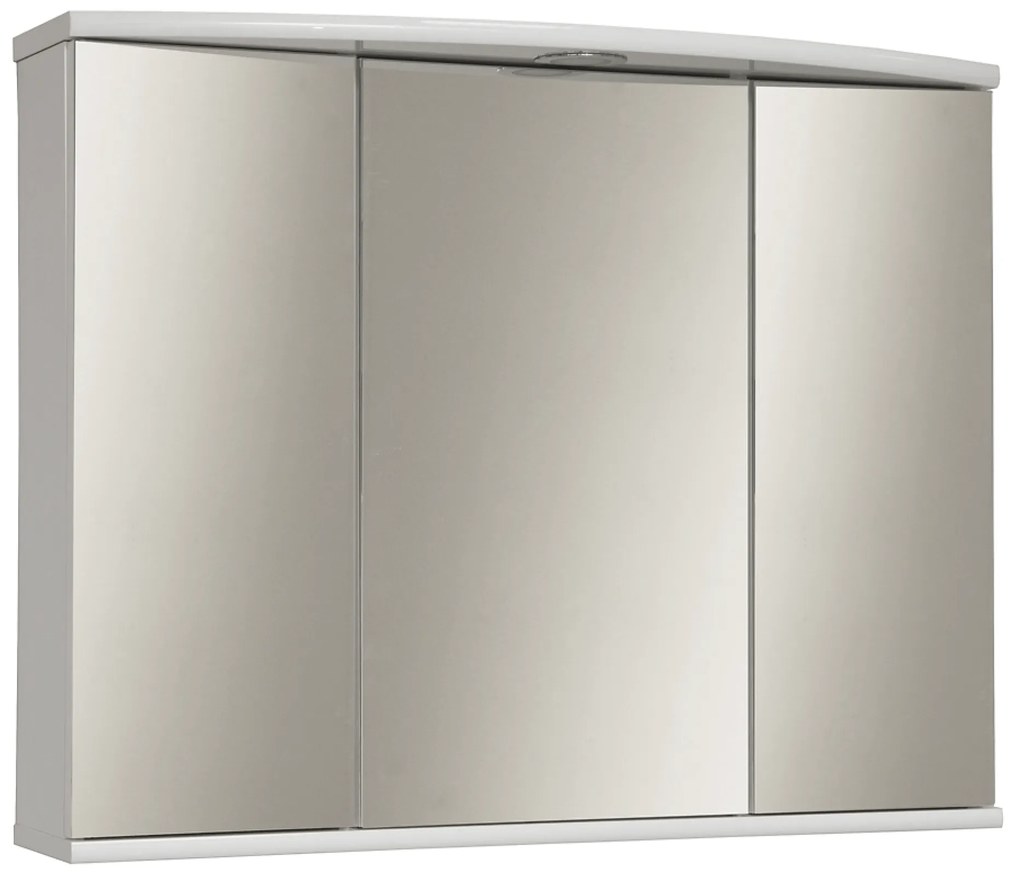 Specchio Contenitore 81x64 Tre Ante Con Illuminazione Led Savini "Specchiere" Bianco Lucido