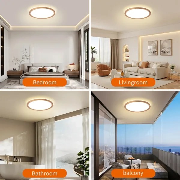 Brilagi - Plafoniera LED per bagno ULTRA SOTTILE LED/24W/230V Ø 42 cm oro rosa IP54