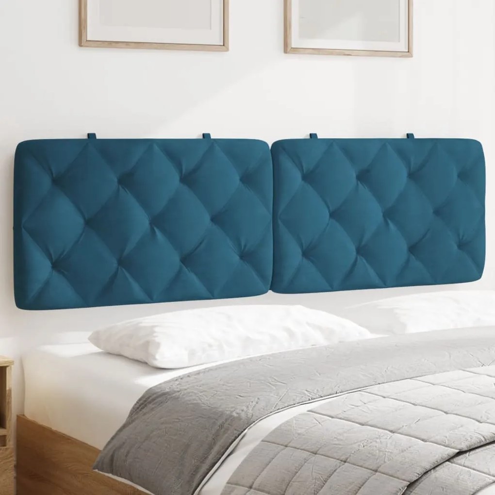 Cuscino Testiera Blu 160 Cm İn Velluto /