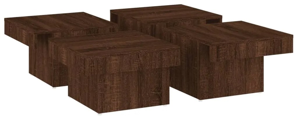 Tavolino da Salotto Rovere Marrone 90x90x28cm Legno Multistrato