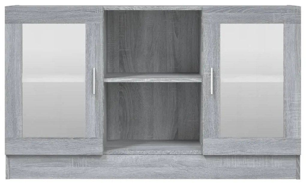 Mobile vetrina grigio sonoma 120x30,5x70 cm legno multistrato