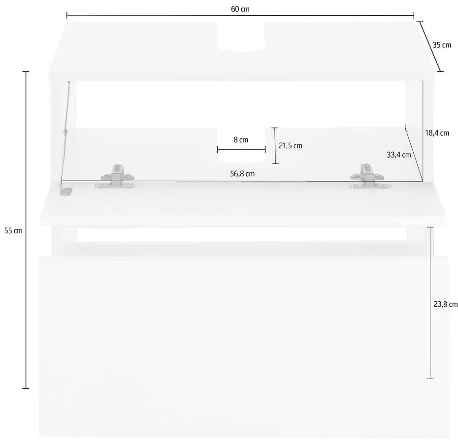 Mobile lavabo bianco , 60 x 55 cm Wisla - Støraa