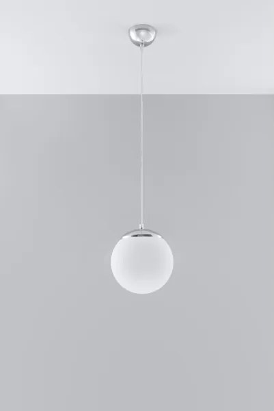 Sollux SL.0263 - Lampadario a cavo UGO 1xE27/15W/230V Ø 20 cm bianco/cromo lucido