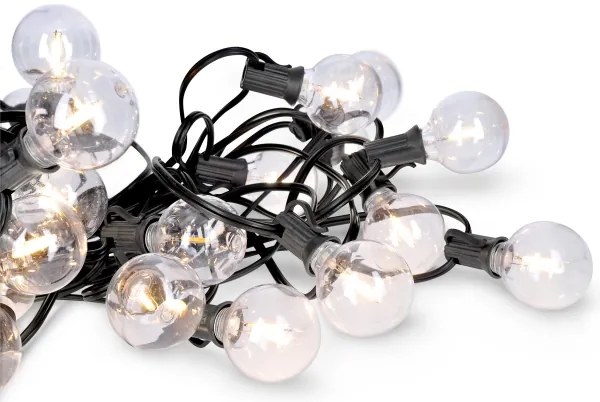 Brilagi - Ghirlanda LED decorativa per esterni 25xE12, 20 m, nera, IP44, bianco caldo