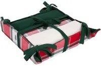 Set 3 strofinacci tartan alberi con cestino