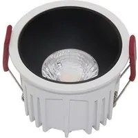 Faretto Da Incasso Moderno Alfa Led Alluminio Tondo Bianco Diffusore Nero 15W