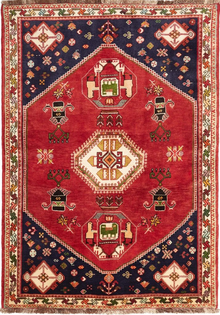 Gashghai Tappeto persiano 170 x 120 Rosso (Iran) Annodato A Mano