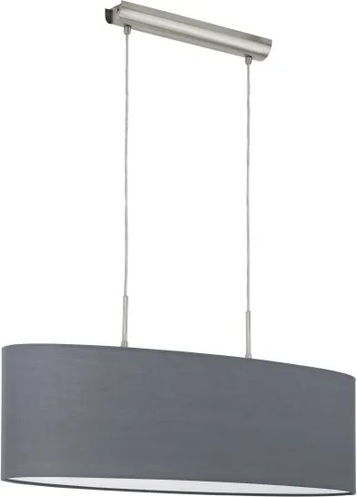 Eglo 55276 - Lampada a sospensione con cavo PASTERI 2xE27/60W/230V grigio