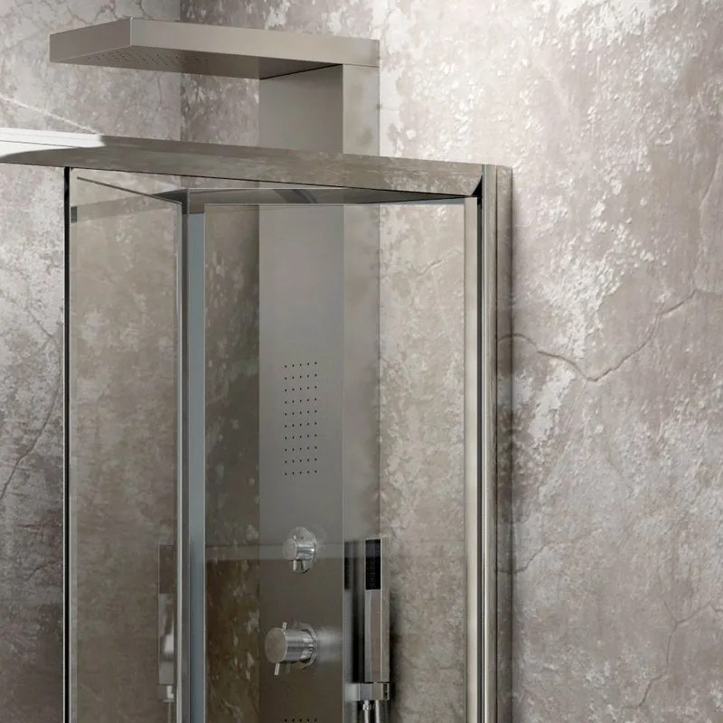 Cabina doccia angolare 70x90 apertura porta 70cm a libro modello KM4000S - KAMALU
