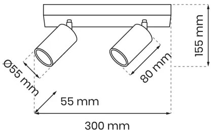 Luce Spot HUDSON 2xGU10/8W/230V bianco