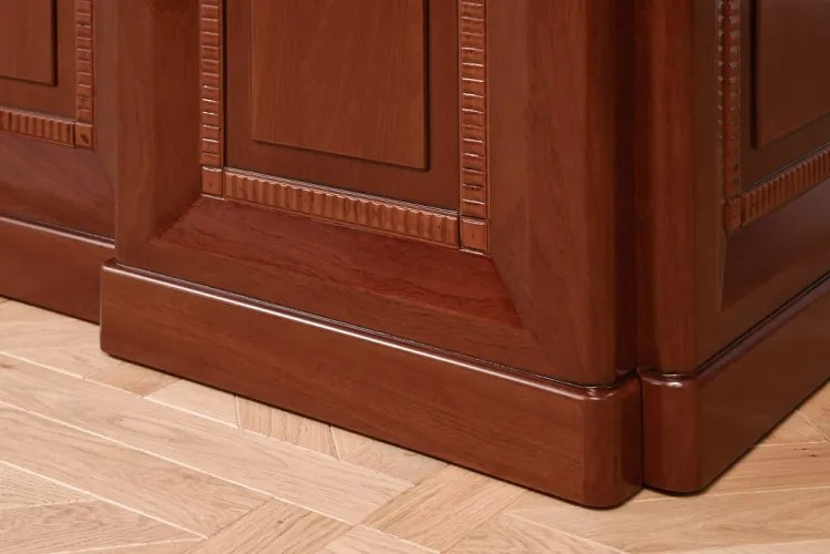 Scrivania studio classica in legno di noce lunga 2,4 metri B710-Arrediorg.it