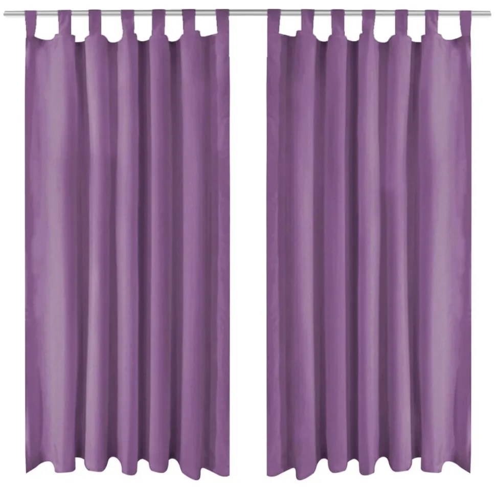 2 Pz Tende İn Micro Raso Con Passanti 140x245 Cm Lilla /