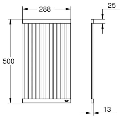 GROHE 40858SD0 - Scolapiatti 500 × 288 mm in acciaio inox