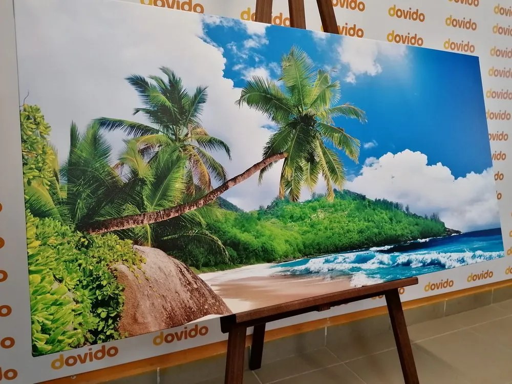 Stampa su tela – Spiaggia stupenda sull'isola delle Seychelles