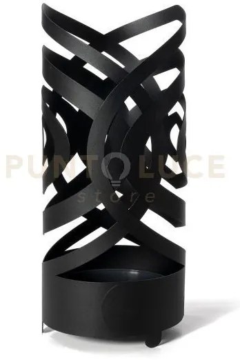 Porta ombrelli ricercato optical nero in ferro diametro23cmx54cmh