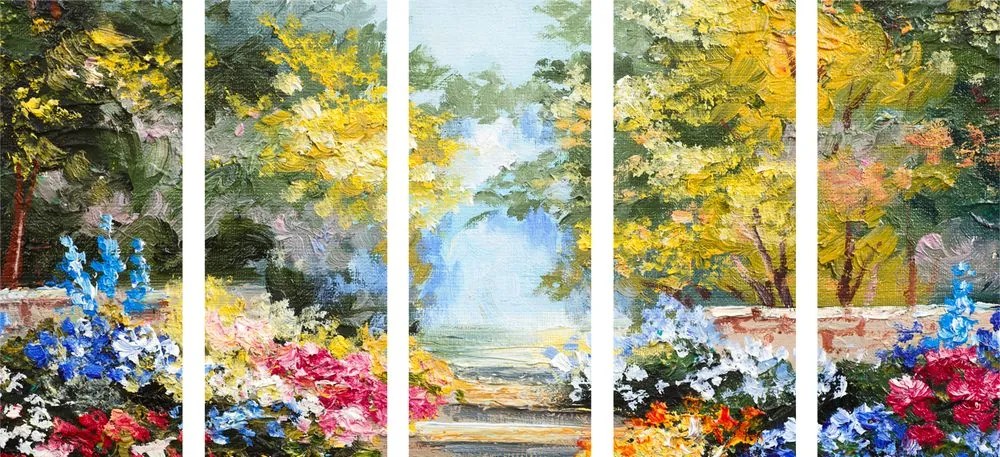Quadri 5 pezzi – Pittura a olio di paesaggio