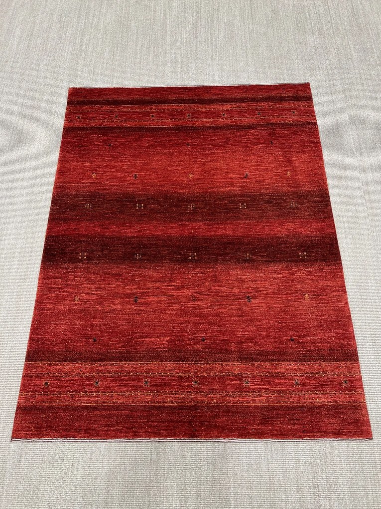 Loribaft Tappeto 150 x 200 Rosso (Iran) Annodato A Mano