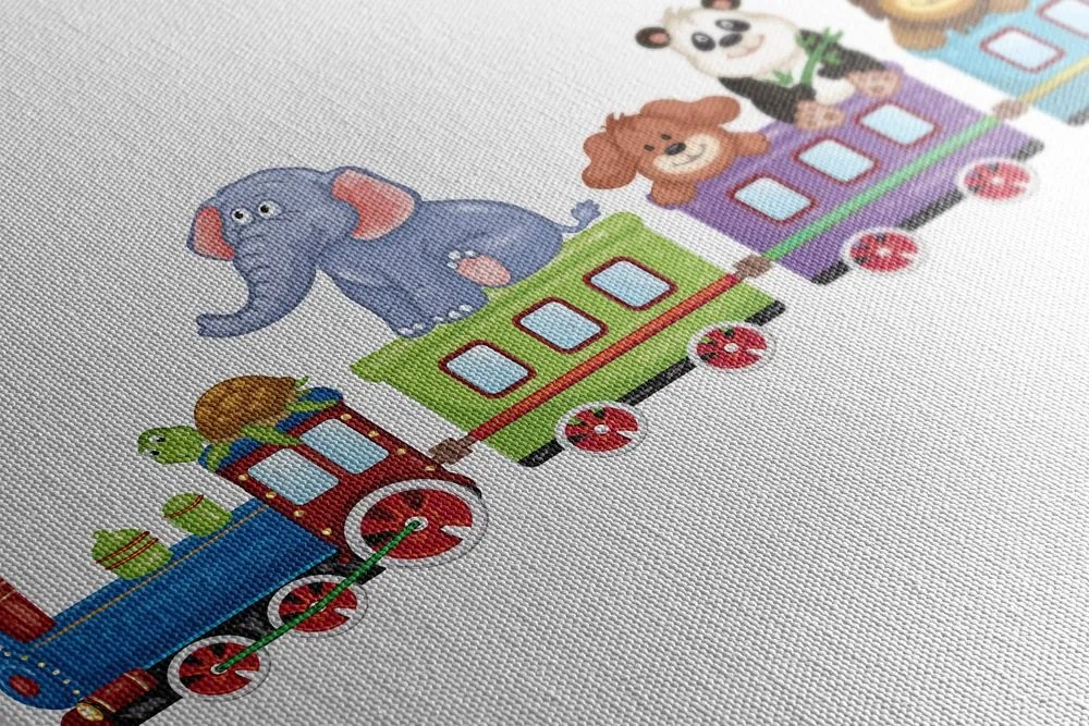 Stampa su tela – Trenino con animali