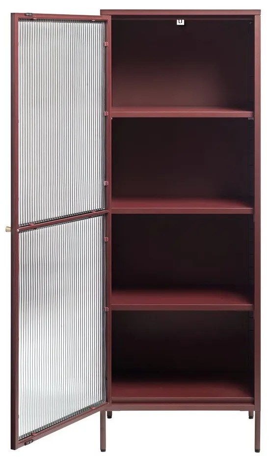 Vetrina rossa in metallo 58x160 cm Bronco - Unique Furniture