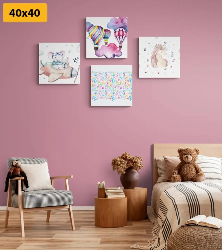 Set di quadri – Per bambini in colori pastello
