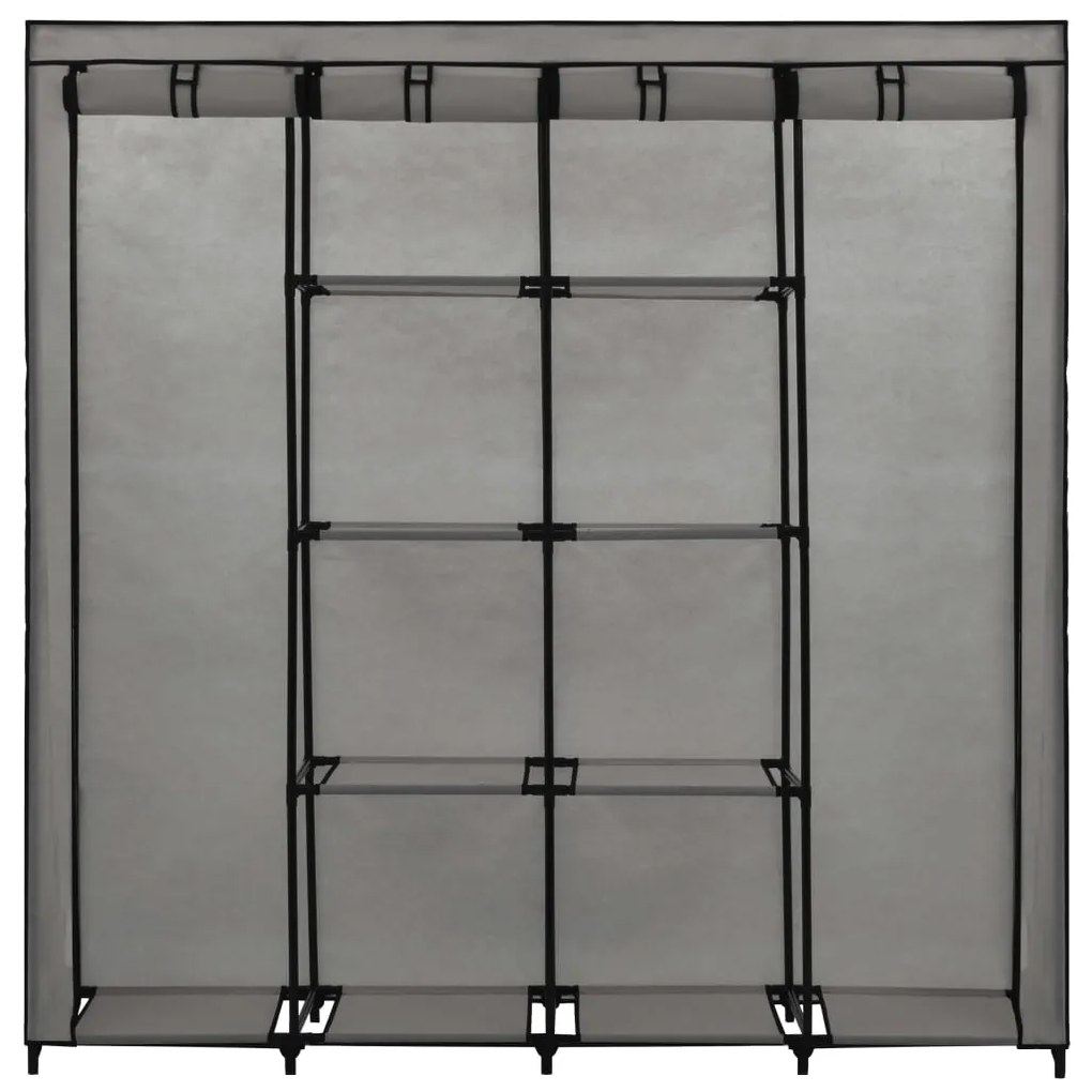 Guardaroba con 4 scomparti grigio 175x45x170 cm