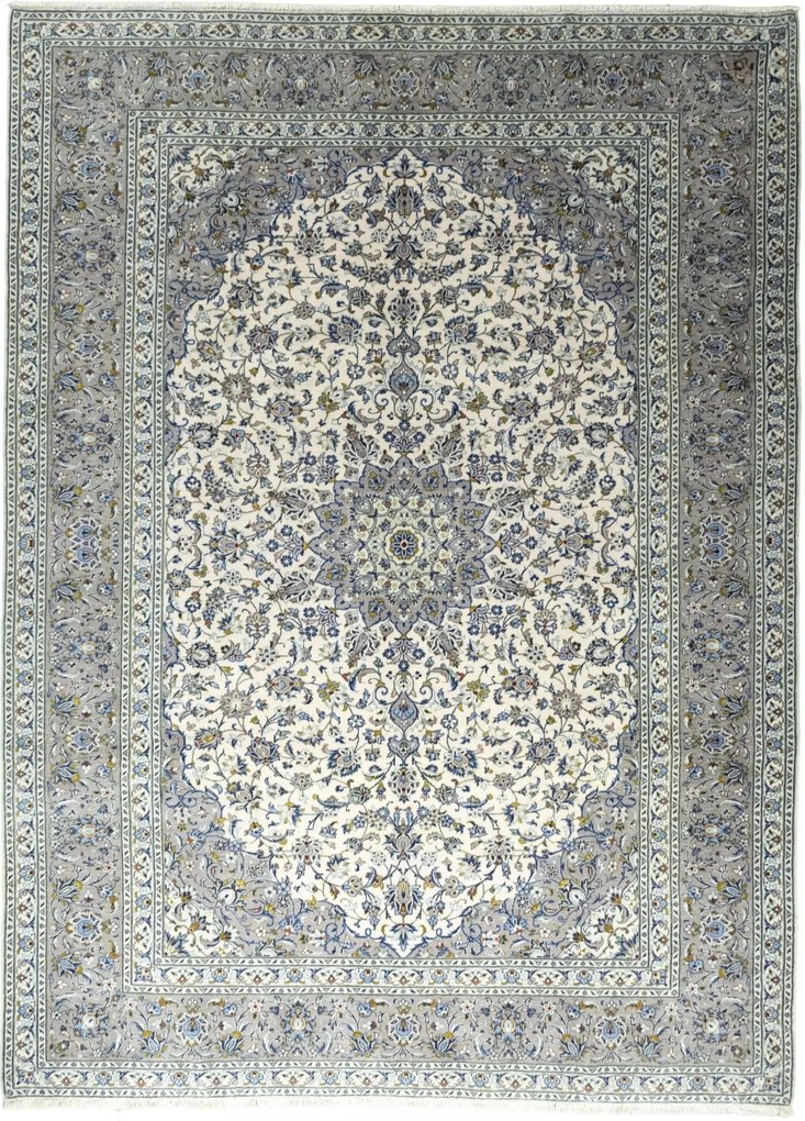 Kashan Tappeto persiano 390 x 280 Beige (Iran) Annodato A Mano