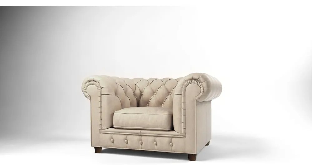 Poltrona in velluto crema Cambridge - Ropez