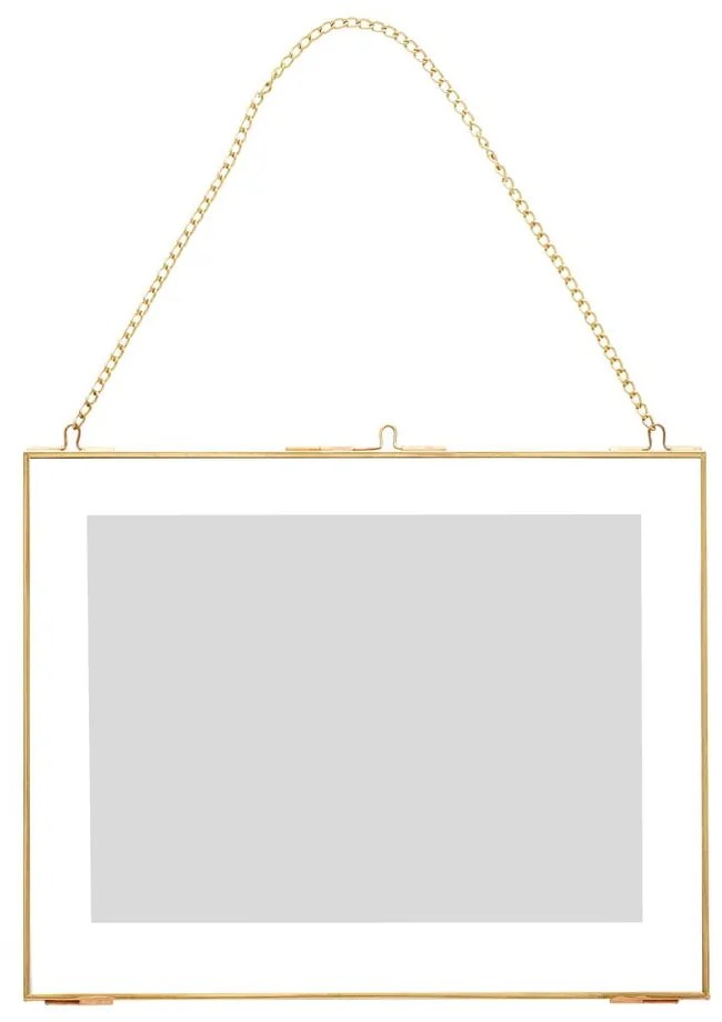 Portafoto da parete in ottone Linda, 24 x 30 cm - Hübsch