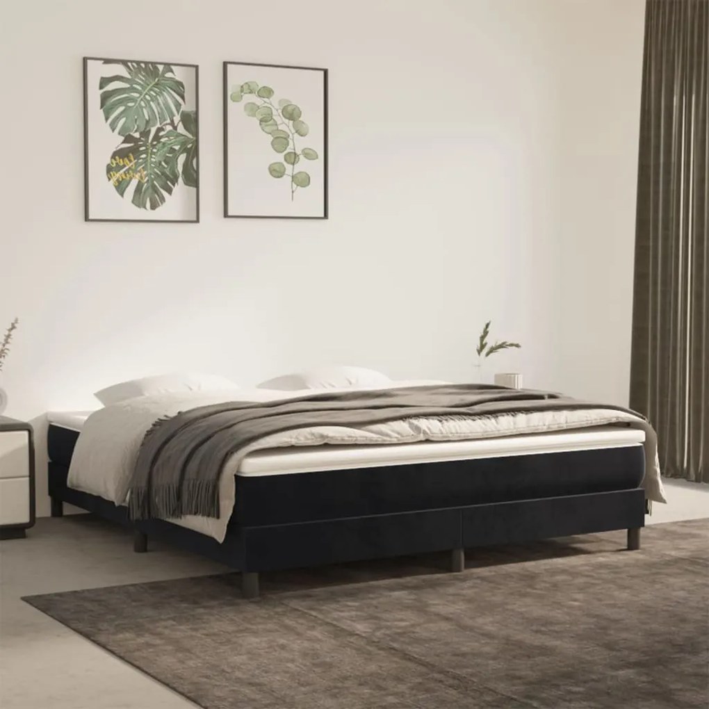 Materasso A Molle Insacchettate Nero 160x200x20 Cm İn Velluto /