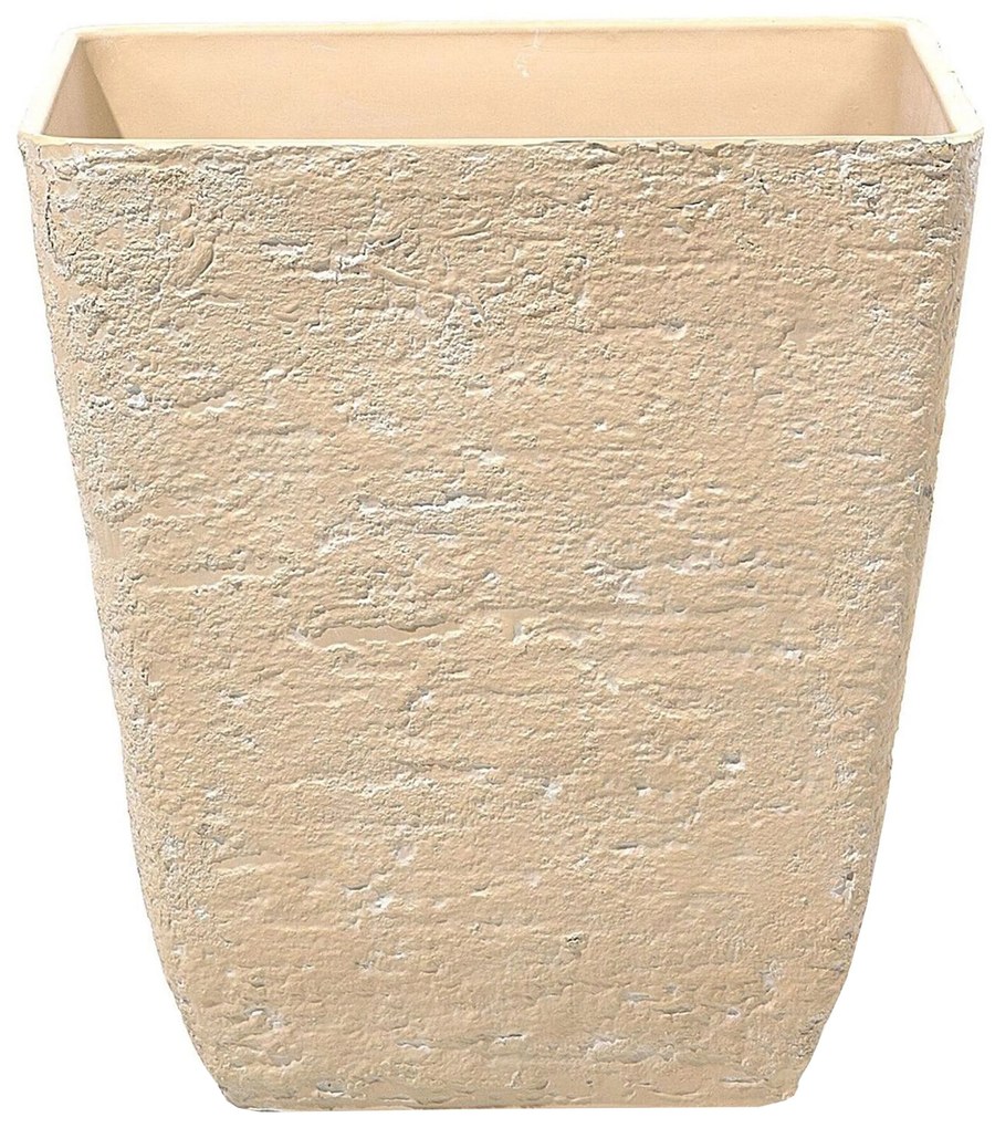 Set di 2 vasi quadrati per interno ed esterno beige 49 x 49 x 53 cm DELOS Beliani