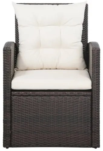 Set Divani da Giardino 5 pz con Cuscini in Polyrattan Marrone