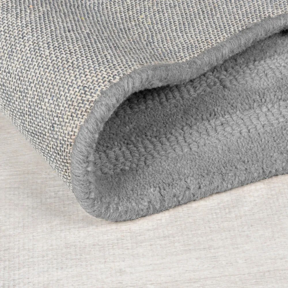 Tappeto grigio in lana tessuto a mano 200x290 cm Zen Rectangles – Flair Rugs