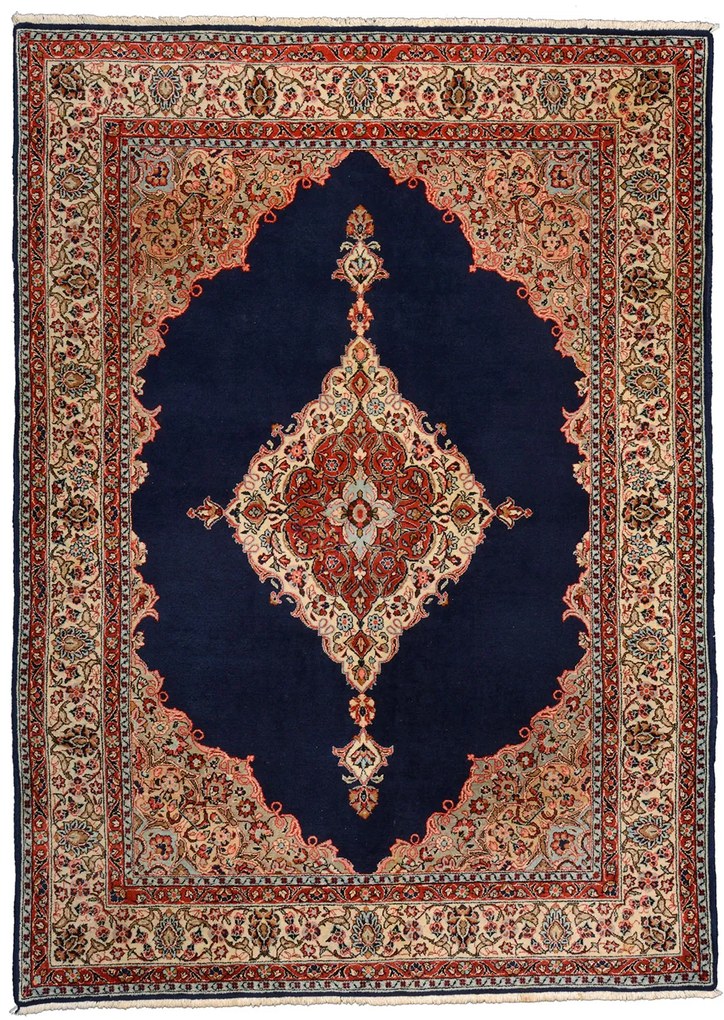 Sarouk Tappeto 240x180 Beige (Iran) Annodato A Mano