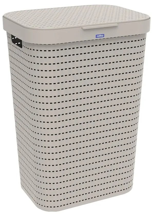 Cesto portabiancheria in plastica beige 55 l Country - Rotho