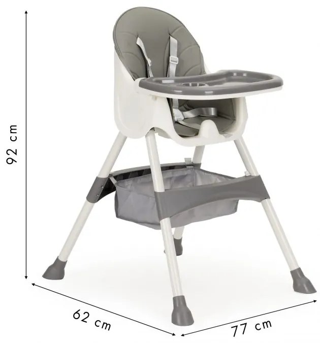 Sedia da pranzo grigia per bambini HC-823-GRAY