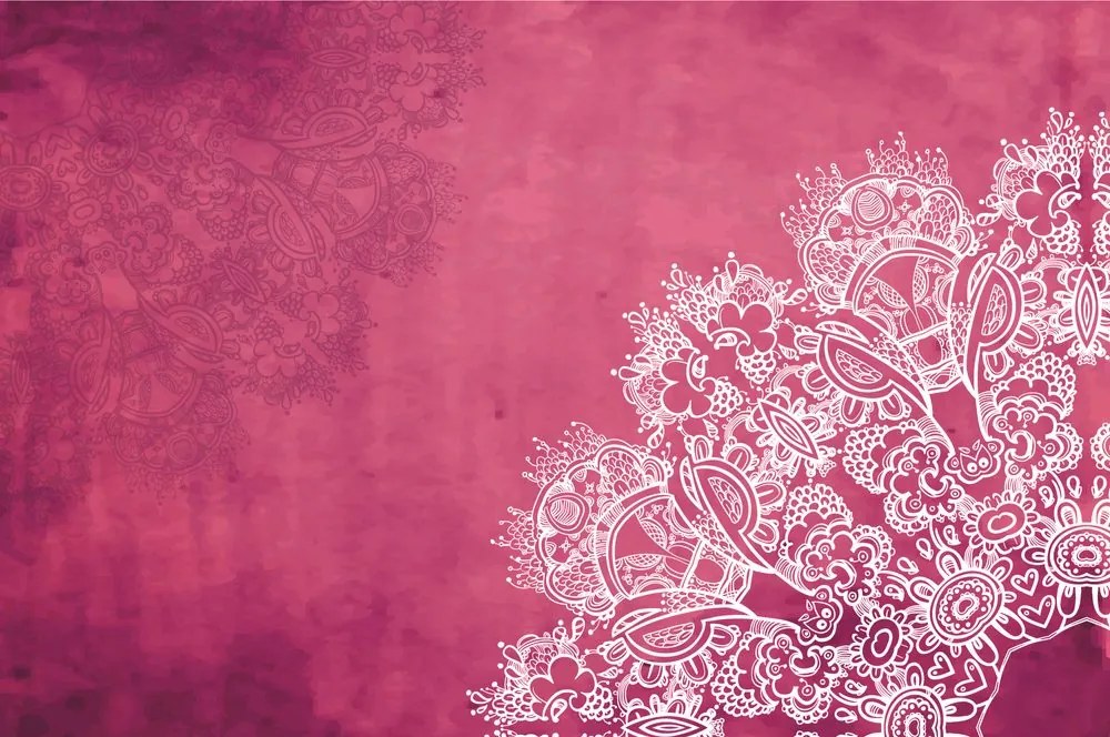 Carta da parati – Elementi di Mandala floreale