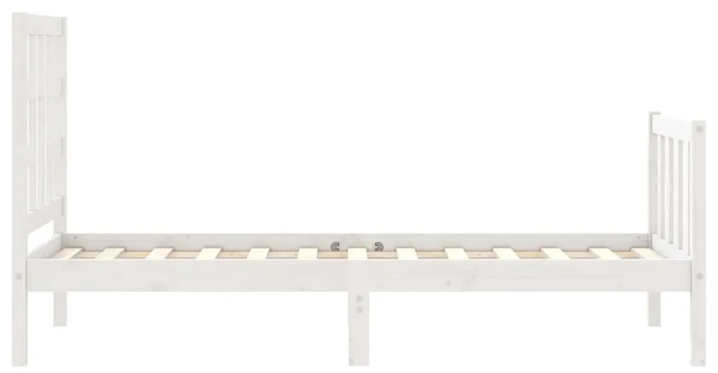 Giroletto con Testiera Bianco Small Single Legno Massello