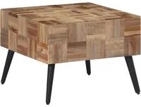 Tavolino da Salotto Grigio 55x55x40cm Massello Teak di Recupero 358521