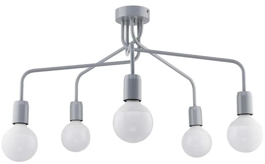 Jupiter 1675 - Lampadario a sospensione con supporto rigido OLAF 5xE27/60W/230V grigio