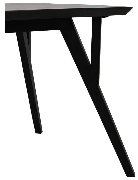 Tavolo da pranzo nero con piano in acacia 100x220 cm Quenza - Light &amp; Living