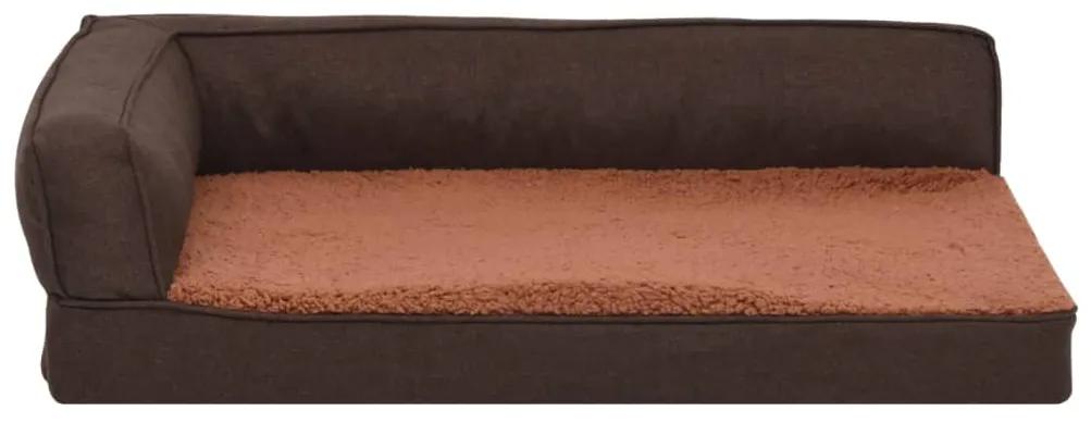 Materasso ergonomico per cani 60x42cm pile effetto lino marrone