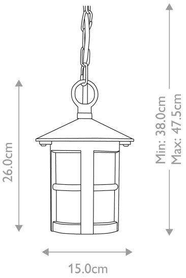 Elstead BL21B-BLACK - Lampadario da esterno HEREFORD 1xE27/100W/230V IP43