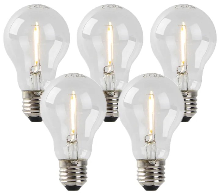 Set da 5 Lampadine LED E27 A60 1W 80 lm 2200K