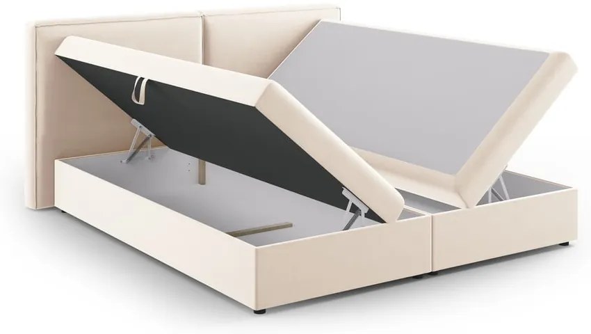 Letto boxspring crema con contenitore 160x200 cm Arendal - Cosmopolitan Design