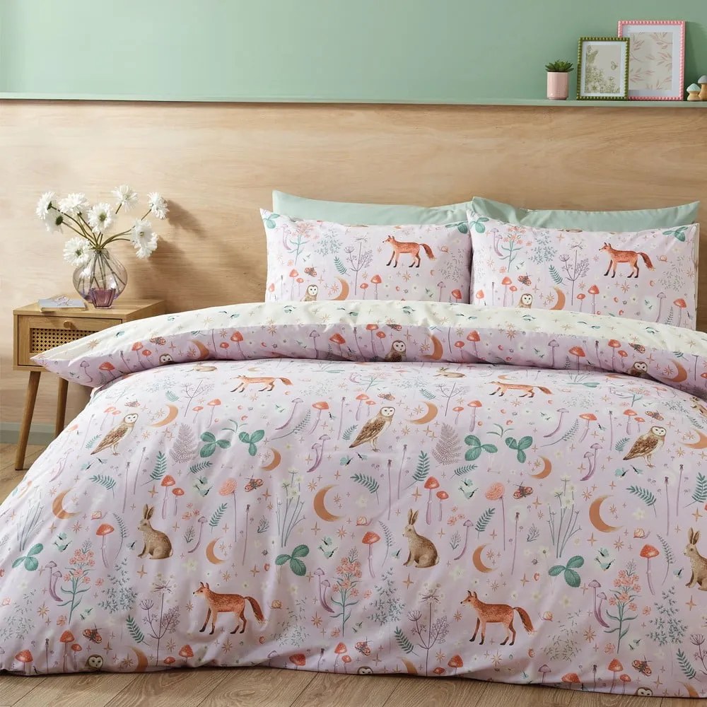 Set copripiumino e federa lavanda per letto singolo 135x200 cm Enchanted Twilight Animals – Catherine Lansfield