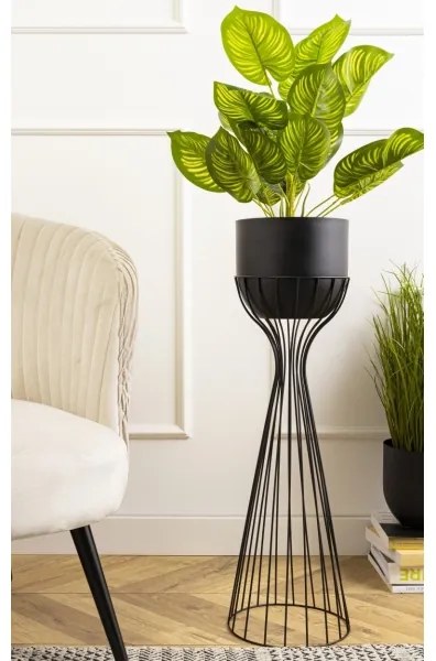 Vaso da fiori in metallo LOFT 68x20 cm nero
